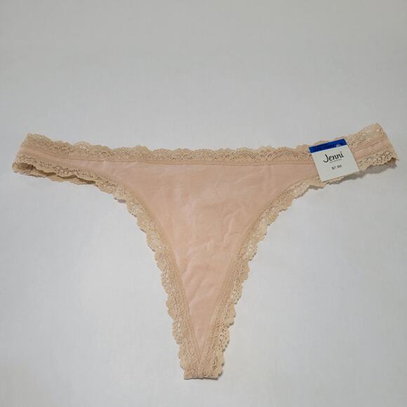 Jenni Women's Lace-Trim Thong Underwear Panties Chai NWT Size XL - Picture 2 of 5